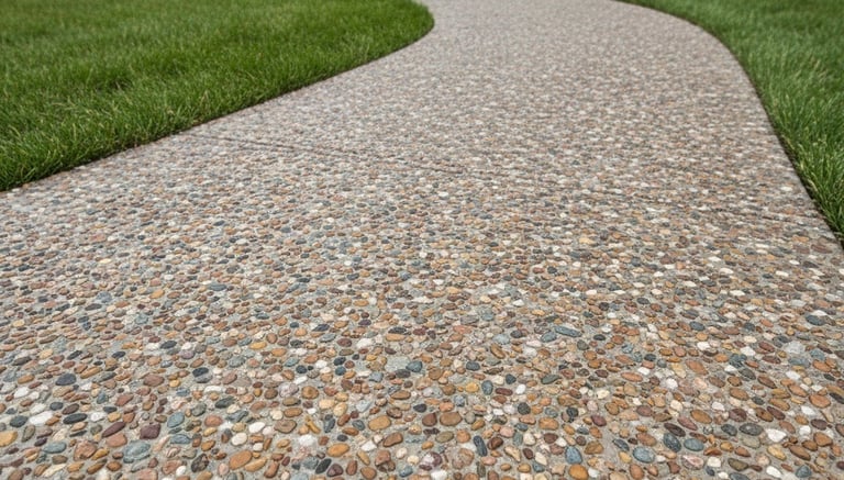 Exposed aggregate sidewalk