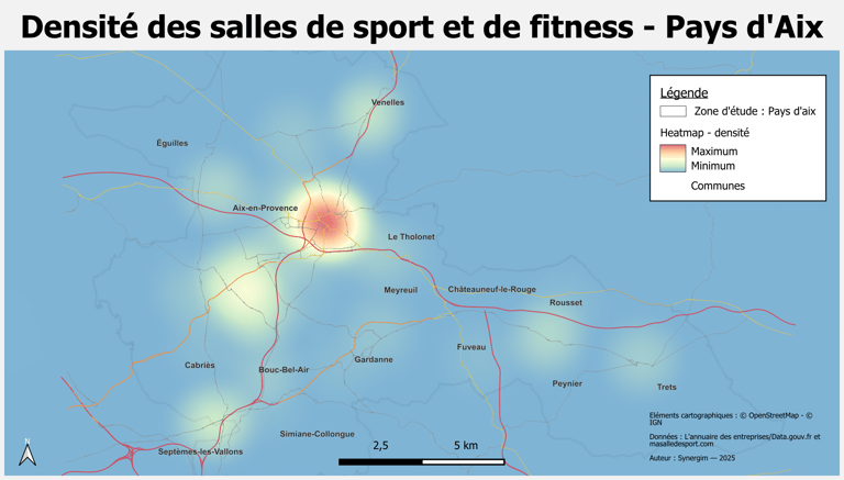 Environnement concurrentiel des salles de fitness autour d'Aix-en-Provence