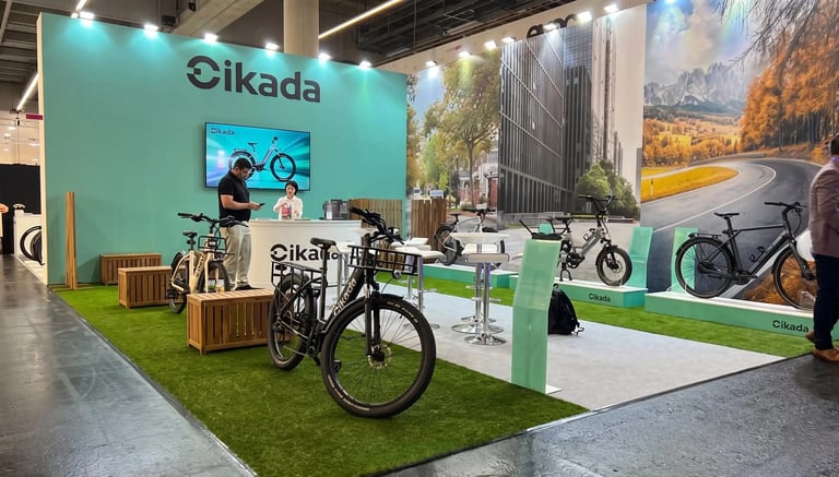 Cikada e-bike exhibition booth designed and constructed by World Expo Pro.
