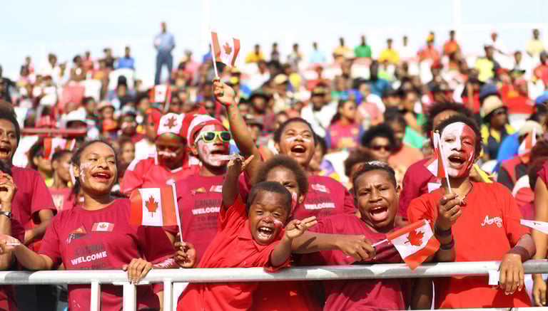 A group of canadian soccer fans