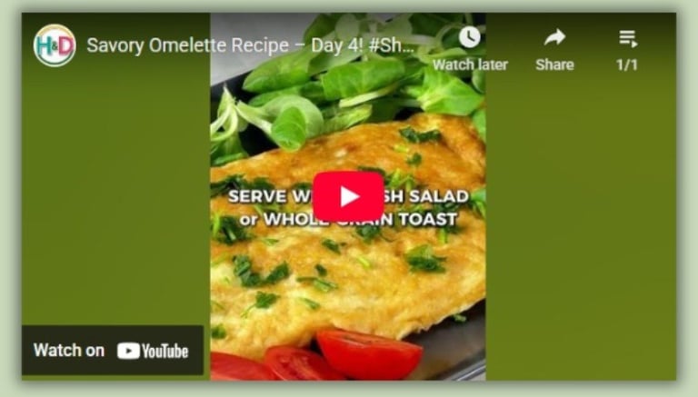 Savory omelette with aged cheese and Parma ham — simple, protein-rich Mediterranean breakfast.