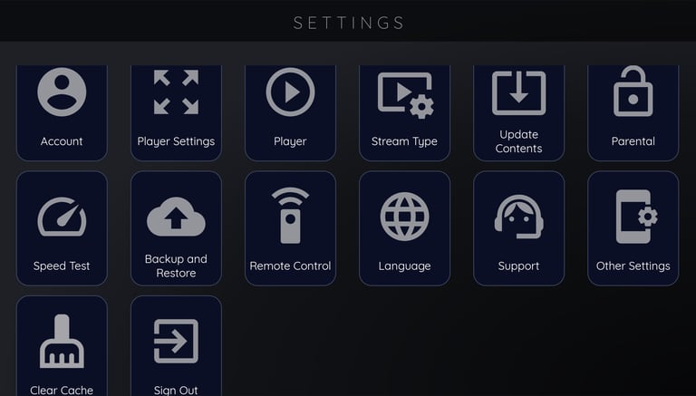 settings of the catchon tv app