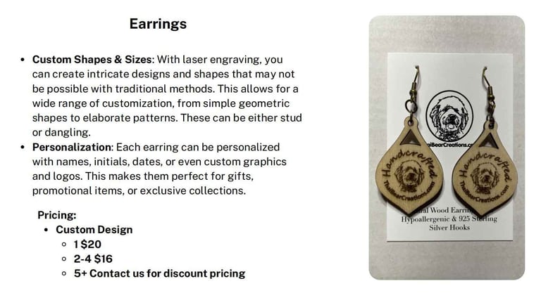 Custom wood earrings