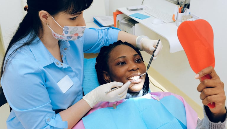 Picture of a child getting dental care