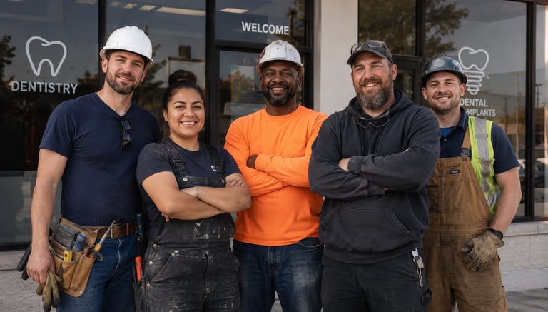 Union Members in front of office