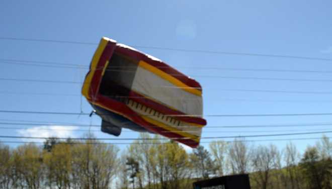 Bounce couse blown into power lines