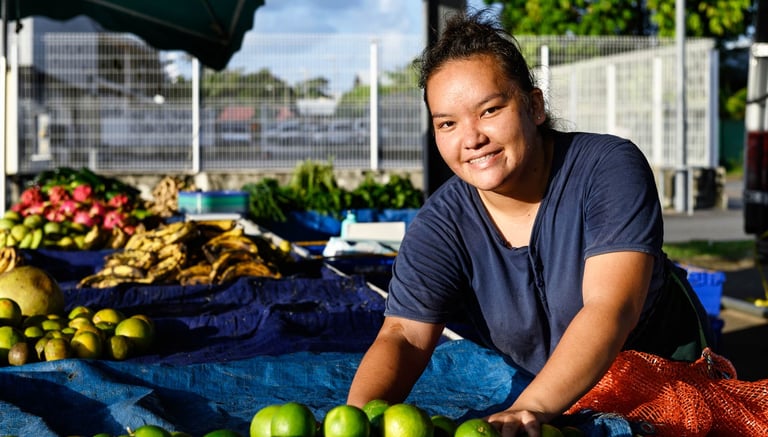 Le marché aux fruits et légumes de Kourou en Guyane