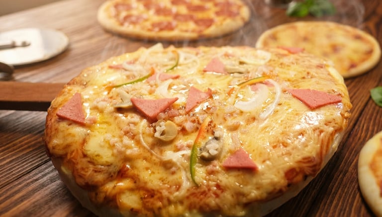 Pizza Box on Wheels Bacon Pizza