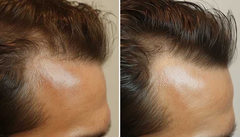 Prp treatment of receeding male hair line- before & after results