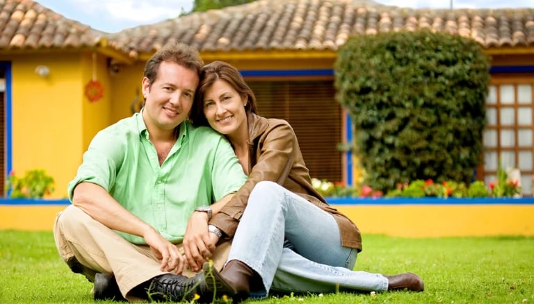 pareja con crédito hipotecario adquirido