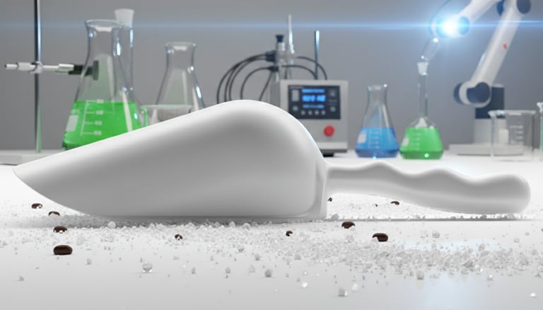 Sessola per industria farmaceutica. Inerte e sterilizzabile per l'uso in laboratori e ricerca chimica.