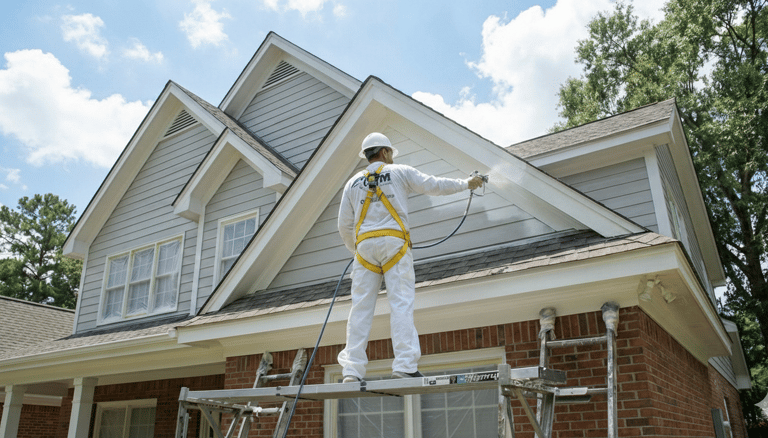 Exterior house painting service improving curb appeal in Durham NC