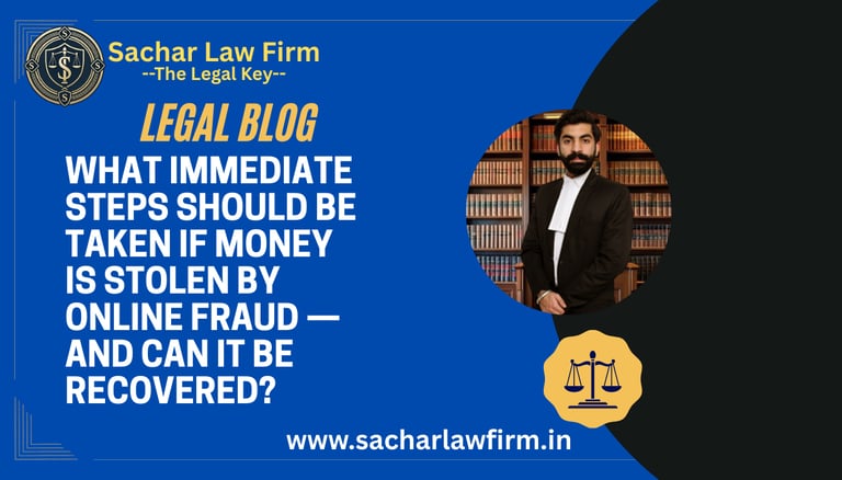 What Immediate Steps Should Be Taken If Money Is Stolen by Online Fraud — And Can It Be Recovered?