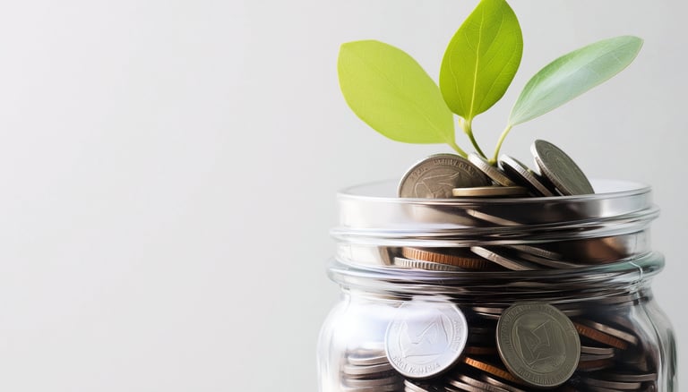 big jar full of coins symbolizing a secure financial future