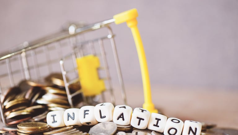 grocery cart falling over due to inflation and costs