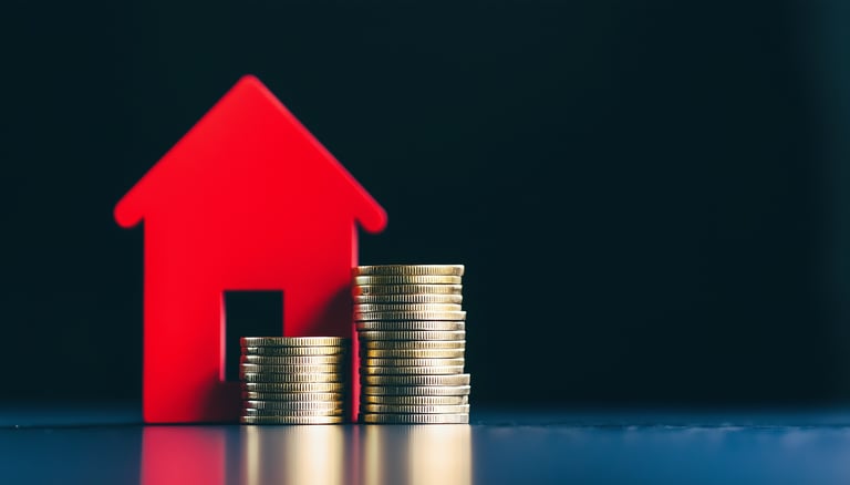 house with coins on side for real estate investing