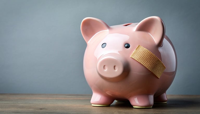 piggy bank with a bandaid for inflation affecting retirement