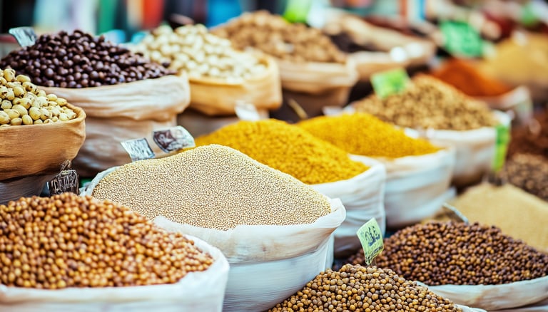 soybeans grains and others symbolizing commodity investing