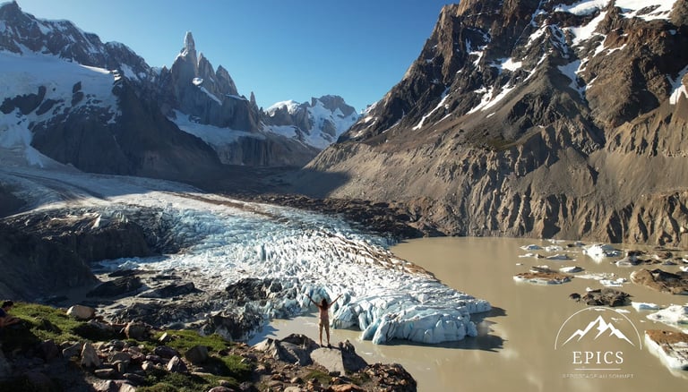 Incredible shooting of Cerro Torre and his Glacier near El Chalten