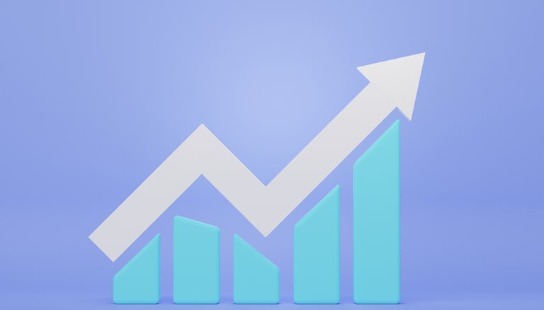 investing arrow going up for growth stocks
