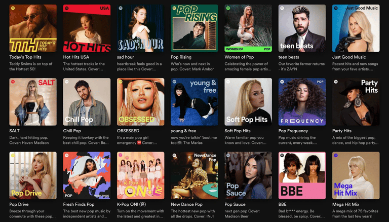 Spotify playlist and music catalogue promotion campaign visuals
