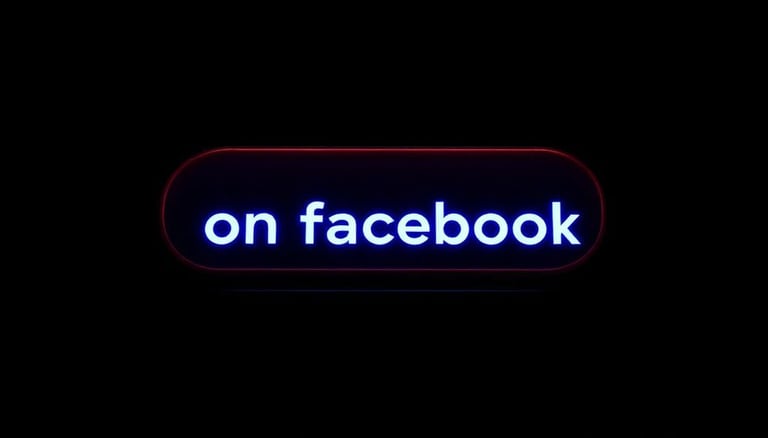 a neon sign that says on facebook