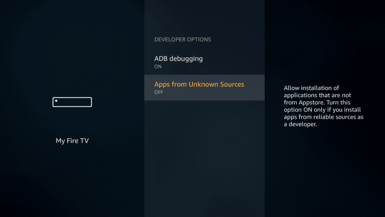 4. Click [Apps from Unknown Sources].This will allow you to install apps from third-party sources. I
