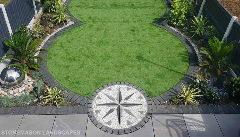Exotic Modern Dynamic Designer Circle Lawn Tropical Small Garden