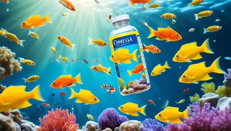 a bottle of omega fish oil is shown in this image