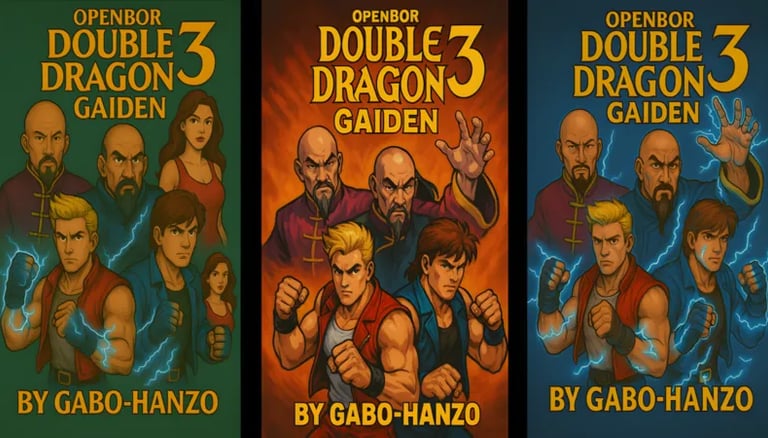 three Game covers of double dragon 3 OpenBoR - Gaiden