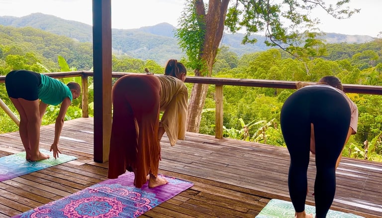 Fiona teaching on her deck