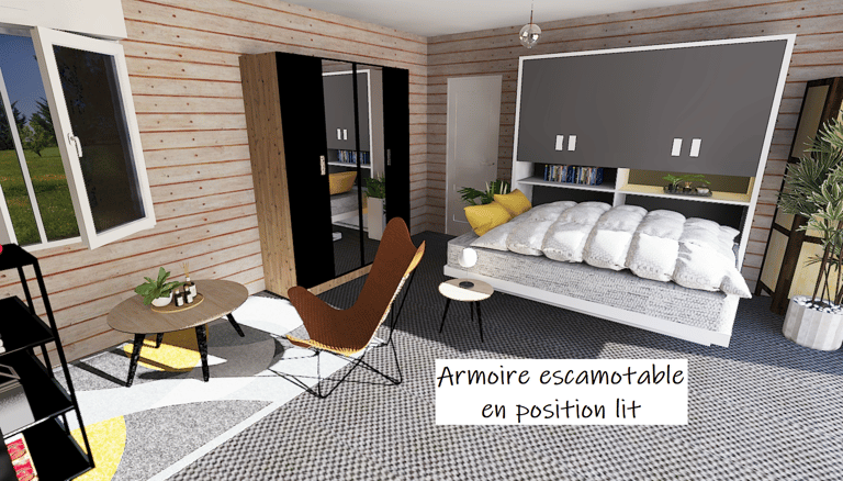 photo réaliste lit escamotable