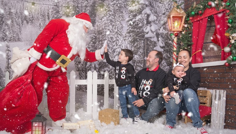 a family posing for a photo with santa claus claus claus claus claus claus claus claus