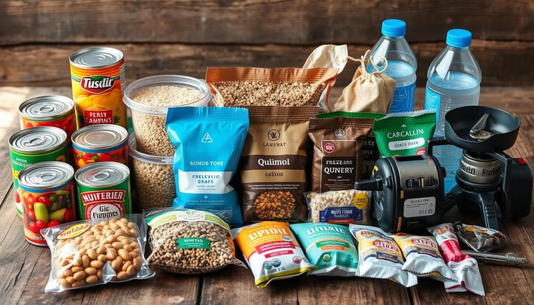 various dried and canned foods 
