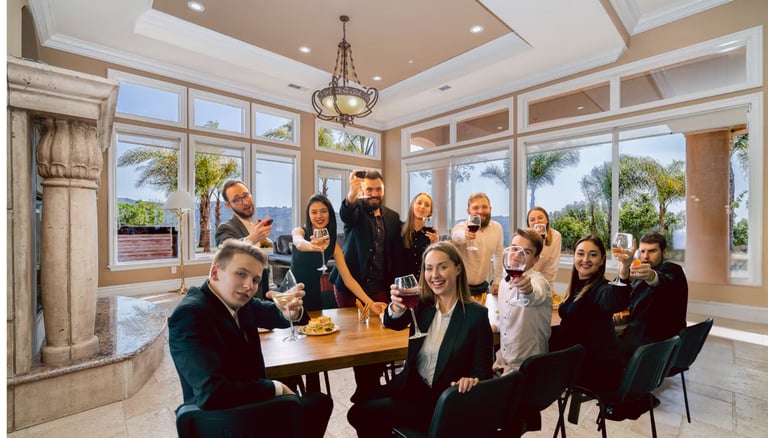 corporate group at airbnb Vista Bella Estate