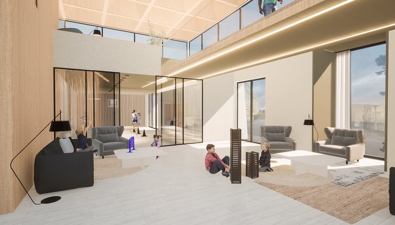 Zone activités tables tableau blanc espace jeux modulable - Centre de loisirs Lyon 9