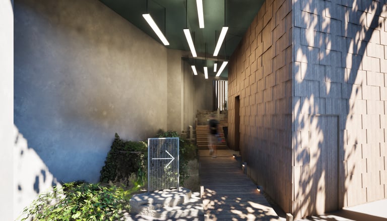 Entrée Maison Pêche ponton immersif concept store quais Saône - Lyon