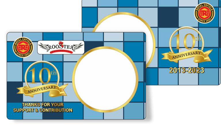 Front and back view of multi colour digital printed coin cards by Card Tec