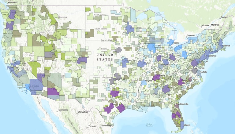 Metro and Micropolitan Population Map
