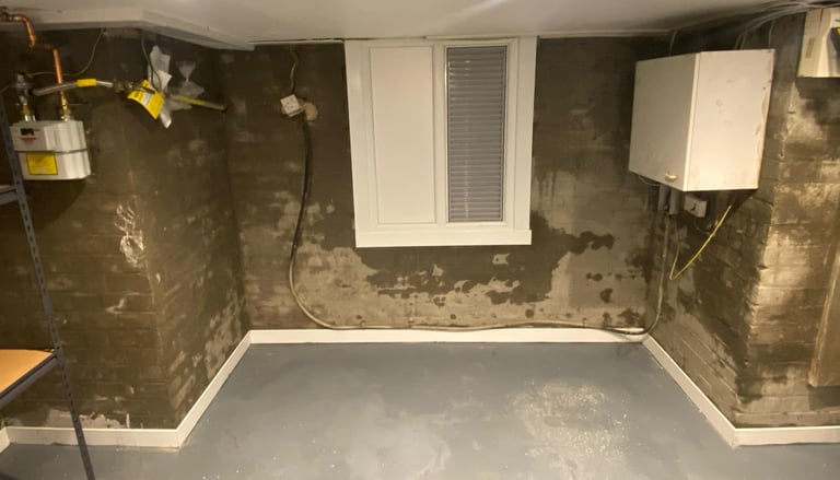 window in a basement fitted by general builds in worcestershire