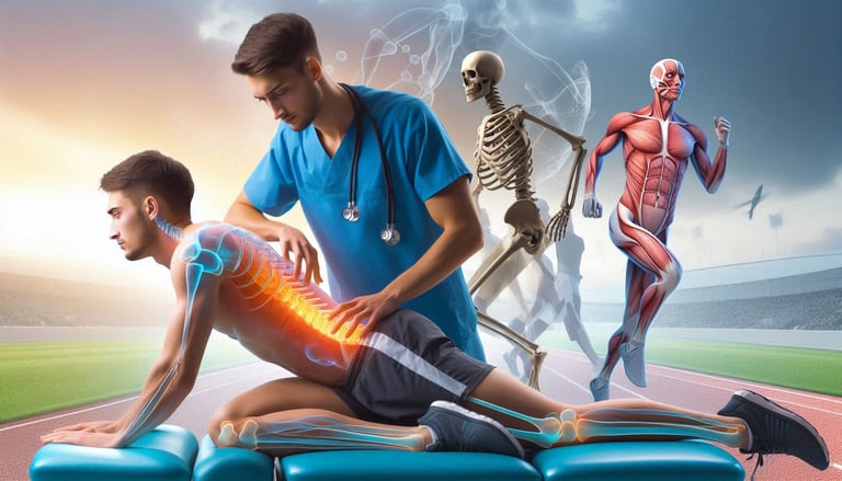 Un ostéopathe aide un sportif à soigner ses blessures