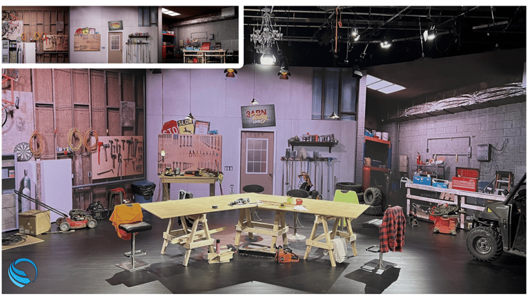 A virtual workshop. LED design with actual props.