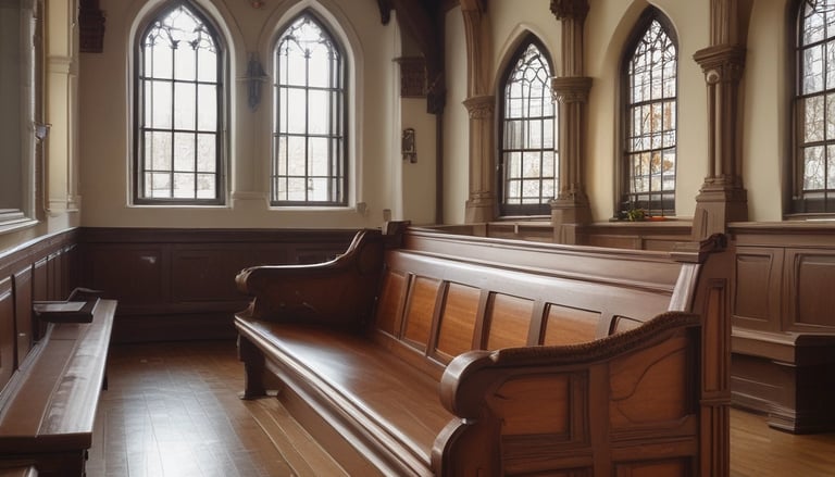 empty cathedral chairs