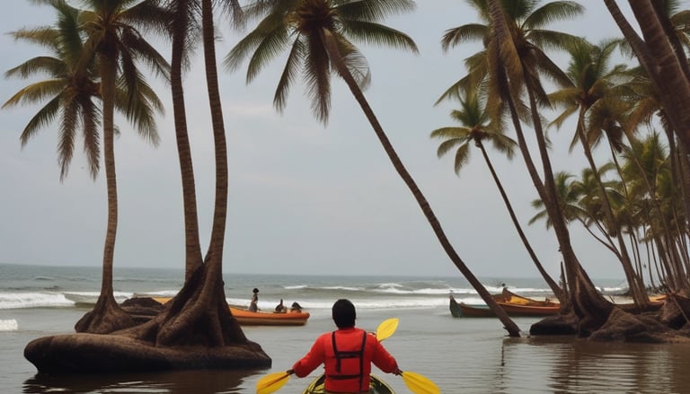 A thrilling speedboat racing across the waves in Alleppey.