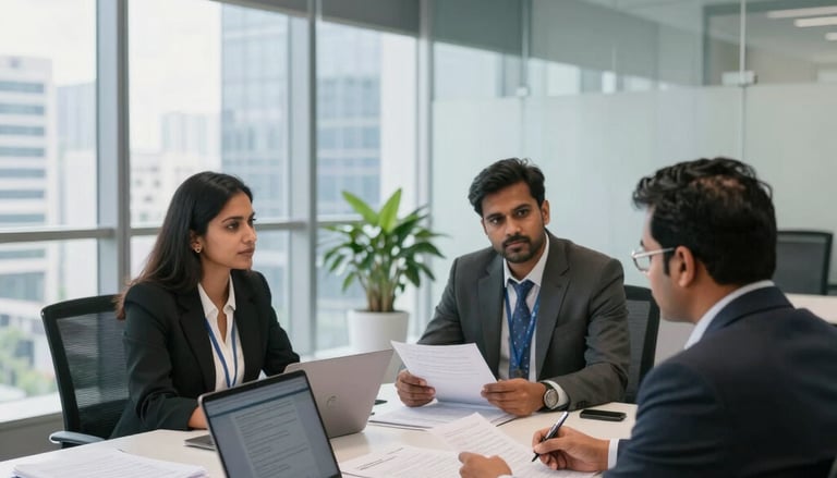 Close-up of legal documents and a gavel on a polished wooden desk