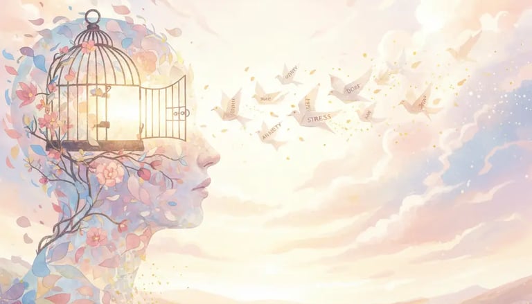 illustration d'un cerveau qui s'ouvre vers le bien être