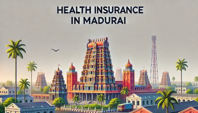 meenkahsi amman temple in madurai with a text best health insurance in madurai