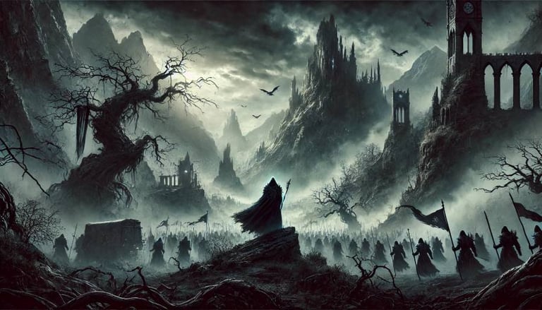 La compagnie noire sur un champ de bataille