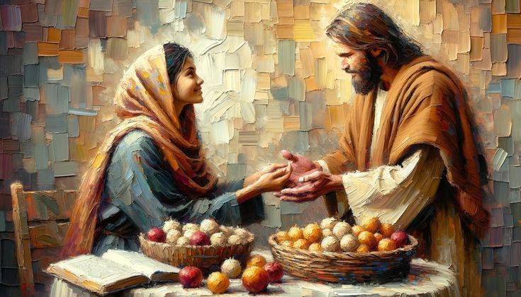 jesus talks with woman