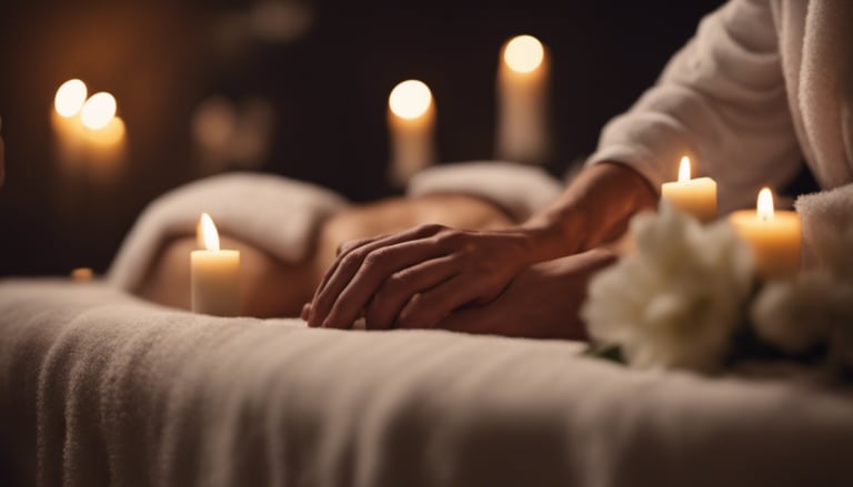 candlelit massage in dark room